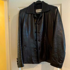 Holt Renfrew black leather jacket